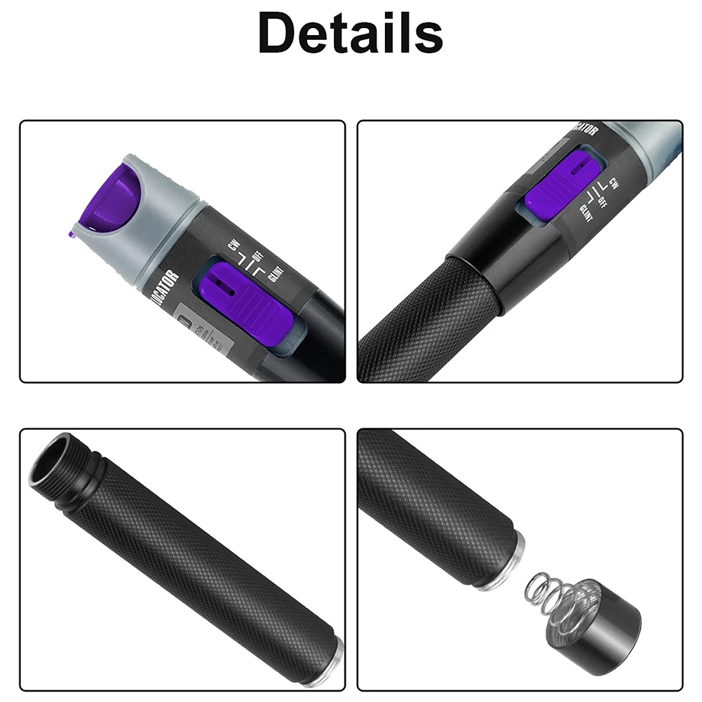 30MW 30KM Visual Fault Locator Fiber Light Tester VFL Optic Cable with Single Mode FC Male to LC Female Adapter B