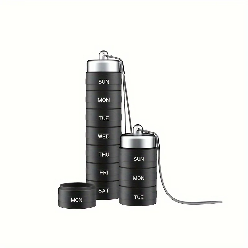 

Aluminum Alloy Travel Medicine Organizer, Portable Waterproof Weekly Medicine Organizer, Waterproof Pill Box Weekly