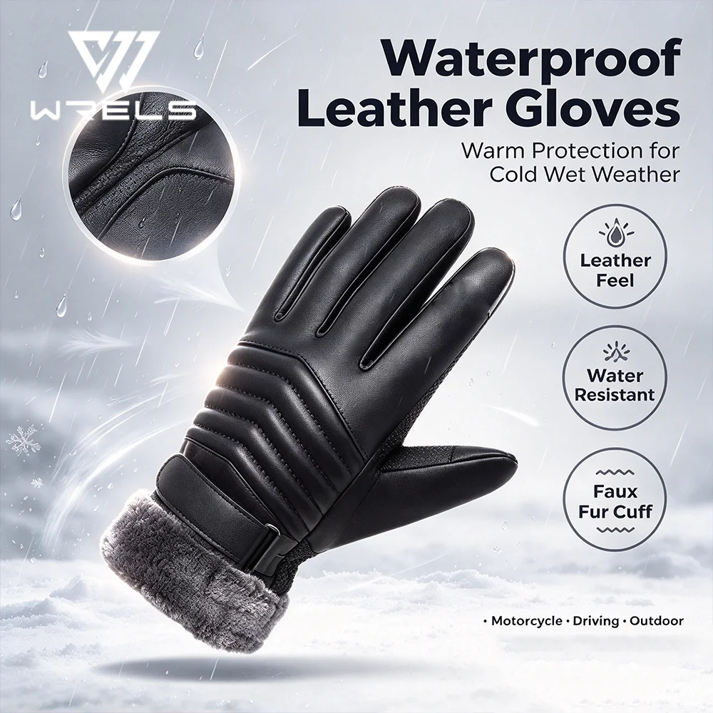 Leather Driving Glove - Leather Gloves Winter Warm Touchscreen Texting