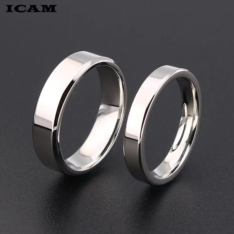 ICAM High quality 4mm/6mm Wholesale Simple Ring Fashion Rose Gold Ring Men\'s and Women\'s Exclusive Couple Wedding Ring