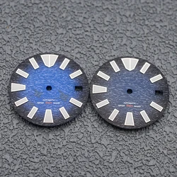 Blue Watch Dial NH35 Dial Green Luminous Dial Fits for 4R 7s26 NH34 NH35 NH36 Watch Movement Crown at 3.0 / 4.1 /3.8 o'clock