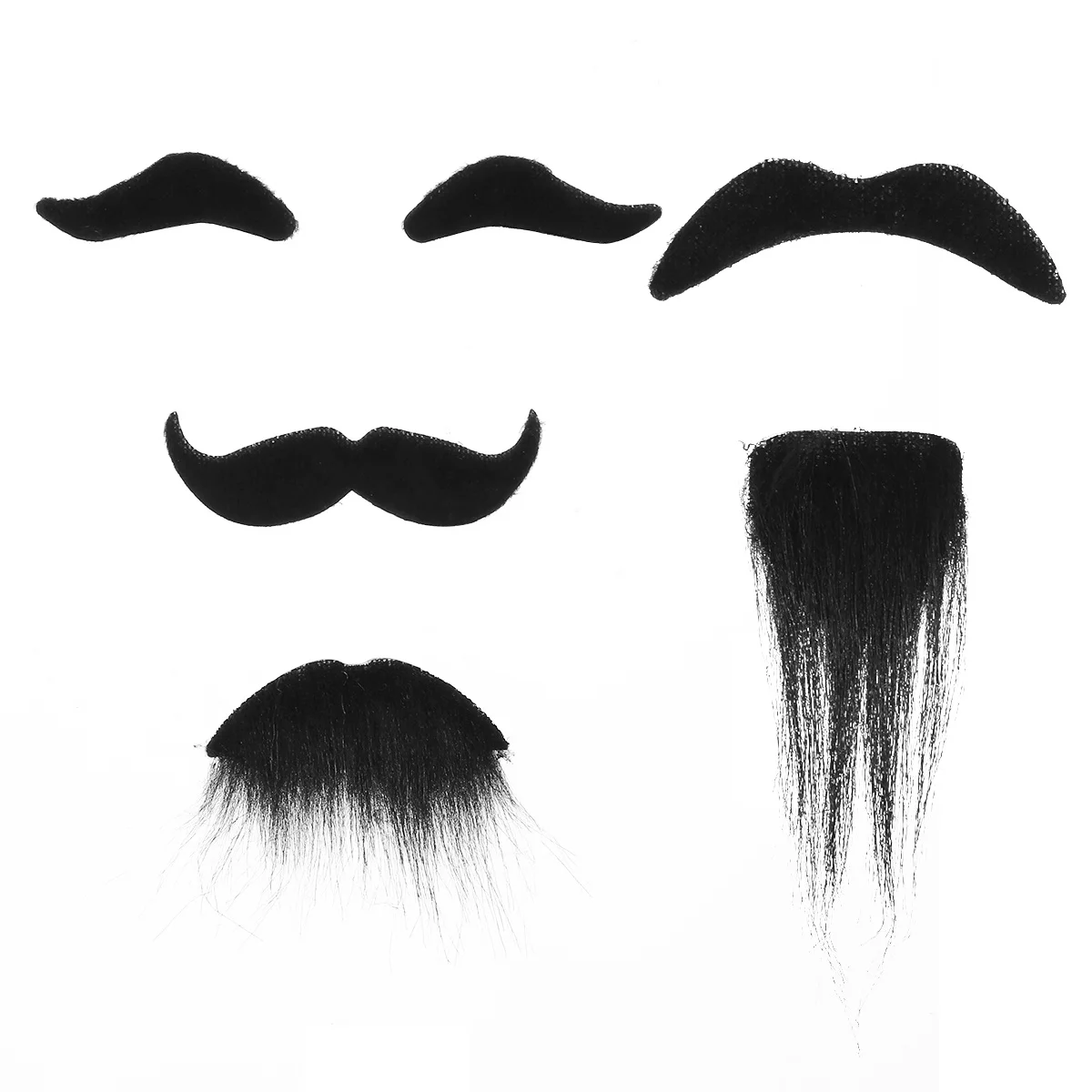 Fake Beard Props Black Self-Adhesive Realistic Cosplay Mustache For Halloween Party Costume Accessory Simulation Beards