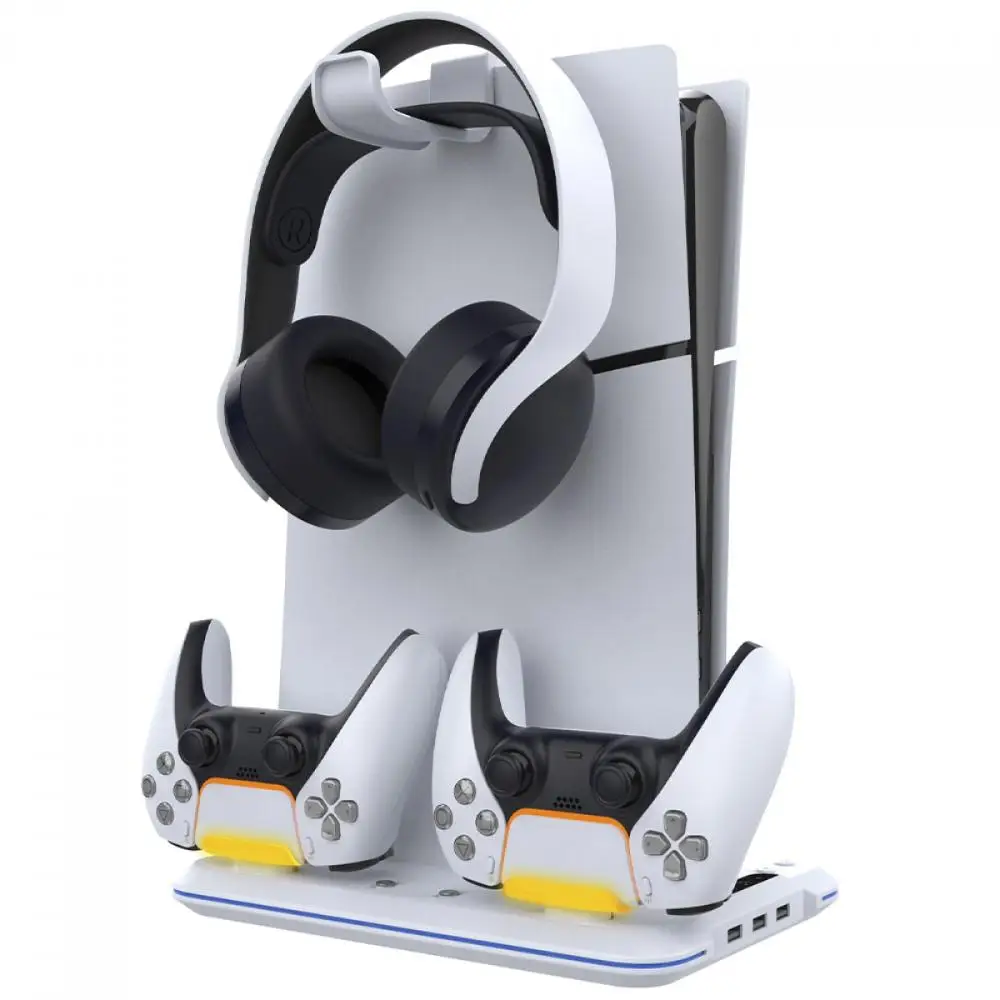 دعم Imaga العمودي لجهاز PS5 Slim، RGB، C/ Cooler P/Cooling، قاعدة شحن P/Dualsense Control #1