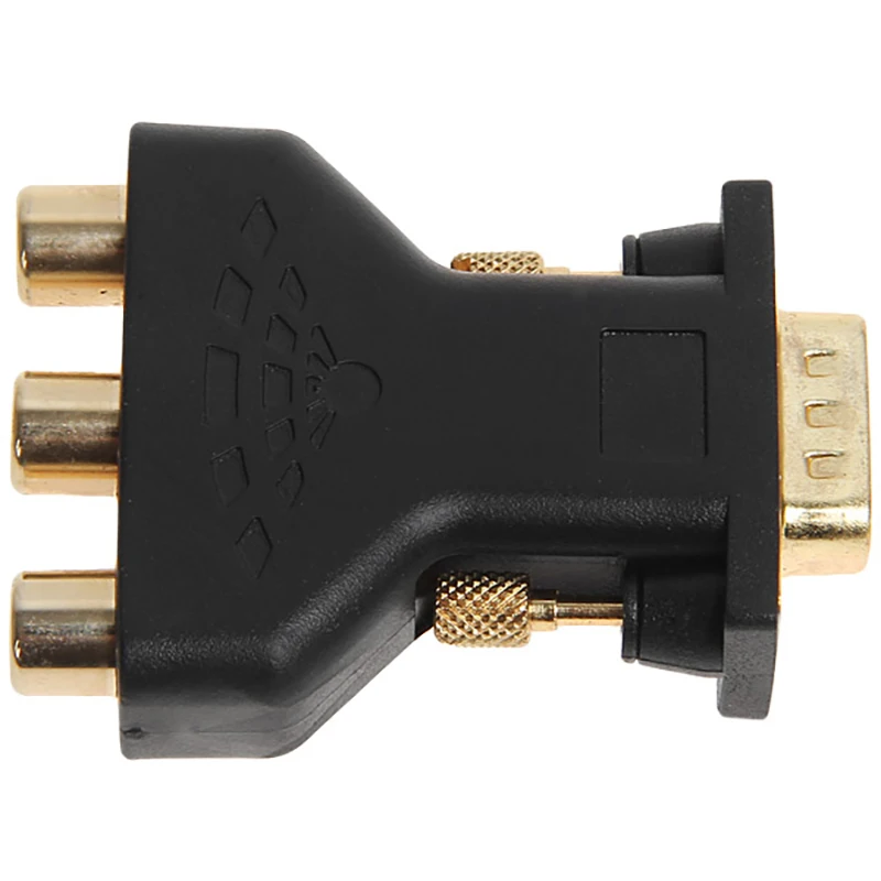 HD15-Pin Vga Male to Rca Female Adapter VGA to 3 RCA AV Converter for PC Computer