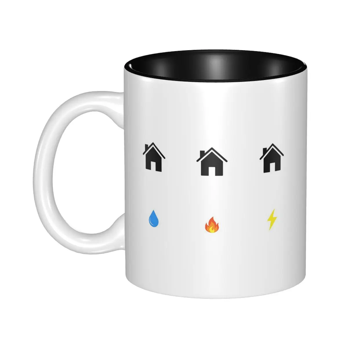 3 Houses Problem Mug Funny Ceramic Coffee Cups Tea Mugs Milk Cup Drinkware Gifts for Friends