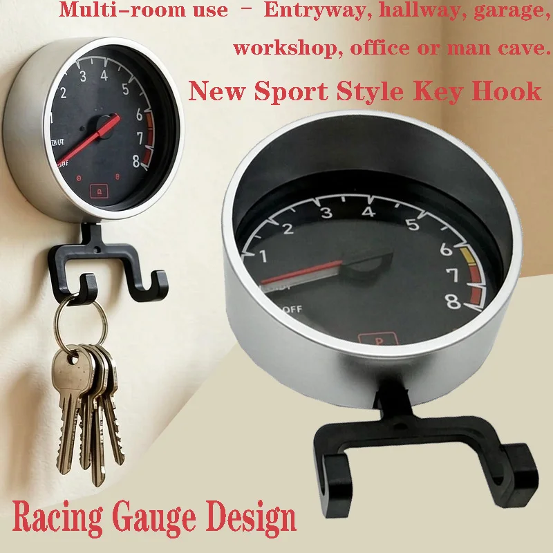 New Racing Speedometer Shape Hooks Non Punching Plastic Hangers Holder Self Adhesive Key Towel Multi-Purpose Hooks Storage Rack