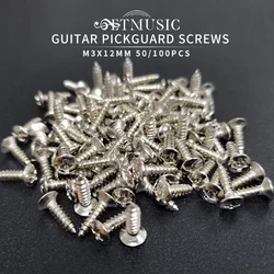 50/400pcs 3*12mm Bass Guitar Pickguard Screws Cavity Cover Jack Cover Plate Screw for ST TL Electric Guitar Accessories