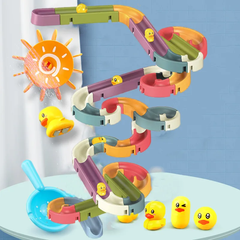 Kinderspiel zeug DIY Rolling Ball Pile Tower frühe Bildung pädagogisches Spielzeug rotierende Spur pädagogische Baby Spielzeug Geschenk Bad Spielzeug