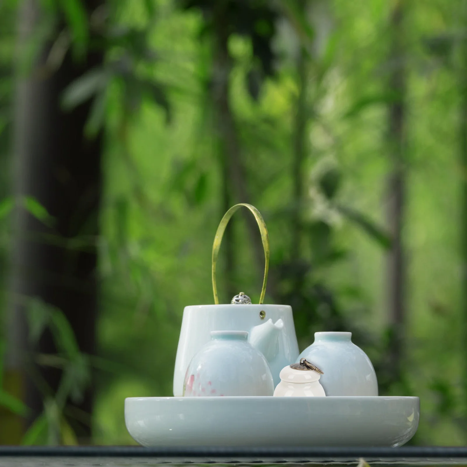 

4Pcs Ceramic Balm Jars Vintage Tea Storage Canisters Home Travel Multi-Function Powder Perfume Paste Storage Containers