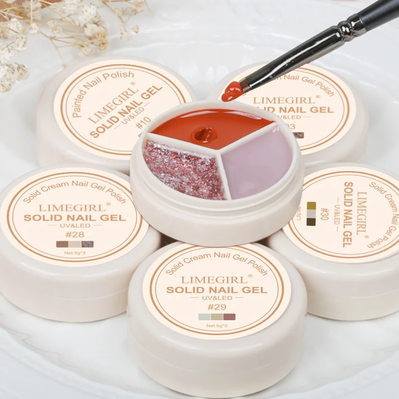 LIMEGIRL Solid Gel Nail Art Polish Nail Art DIY Design Crème Neon Pastel Gel Nagellak voor Nagels Art Beginner DIY Thuis/salon