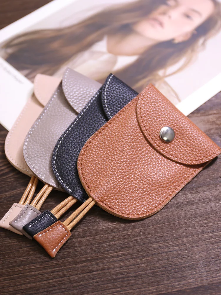 Genuine Leather Key Case  New Home Key Case Portable Keychain Small  Men\'s Car Key Case Pulling Bags for Keys