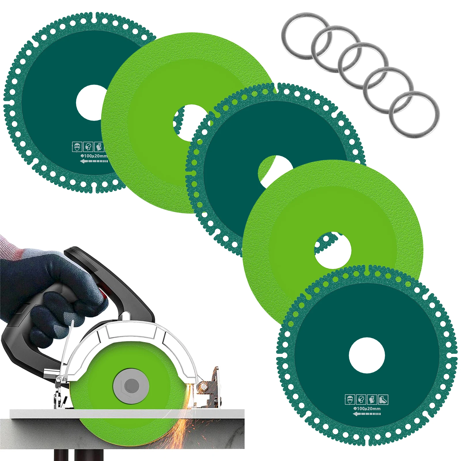 3/5Pcs Indestructible Disc 4 Inch Ultra-Thin Glass Cutting Disc Wear Resistant Circular Saw Blade Angle Grinder Accessories for