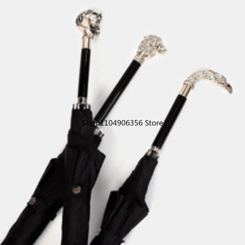 for Art Big Sun Umbrella Clear Parasol Long Handle Umbrella Gifts Custom Men's and Women's Horse Eagle Lion Head Umbrellas SY311