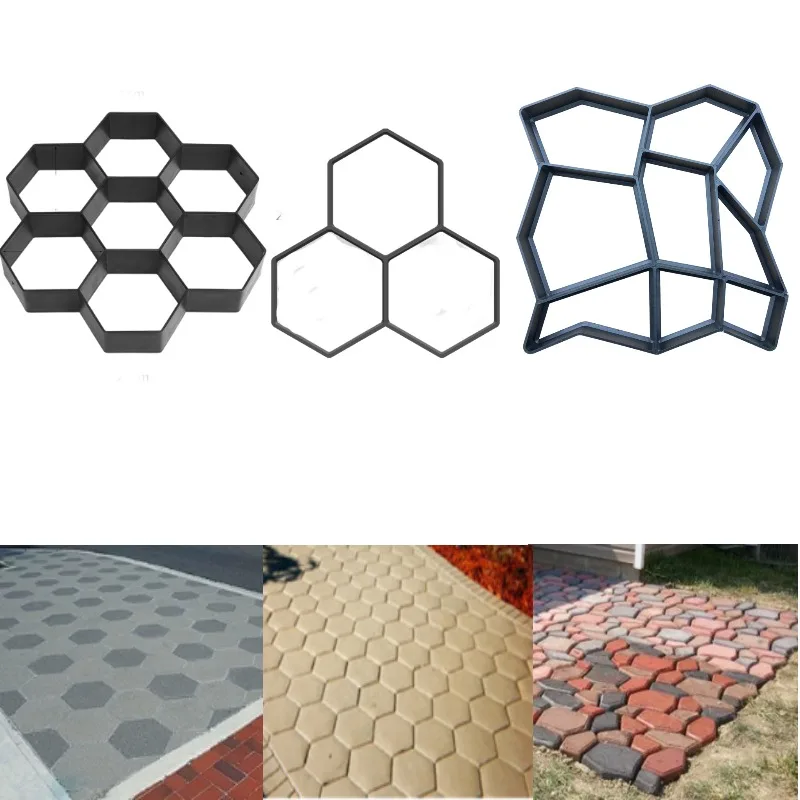 Moldes de pavimentación DIY para caminos, adoquines de piedra, ladrillo, hormigón, cemento, para jardín, patio, reutilizables