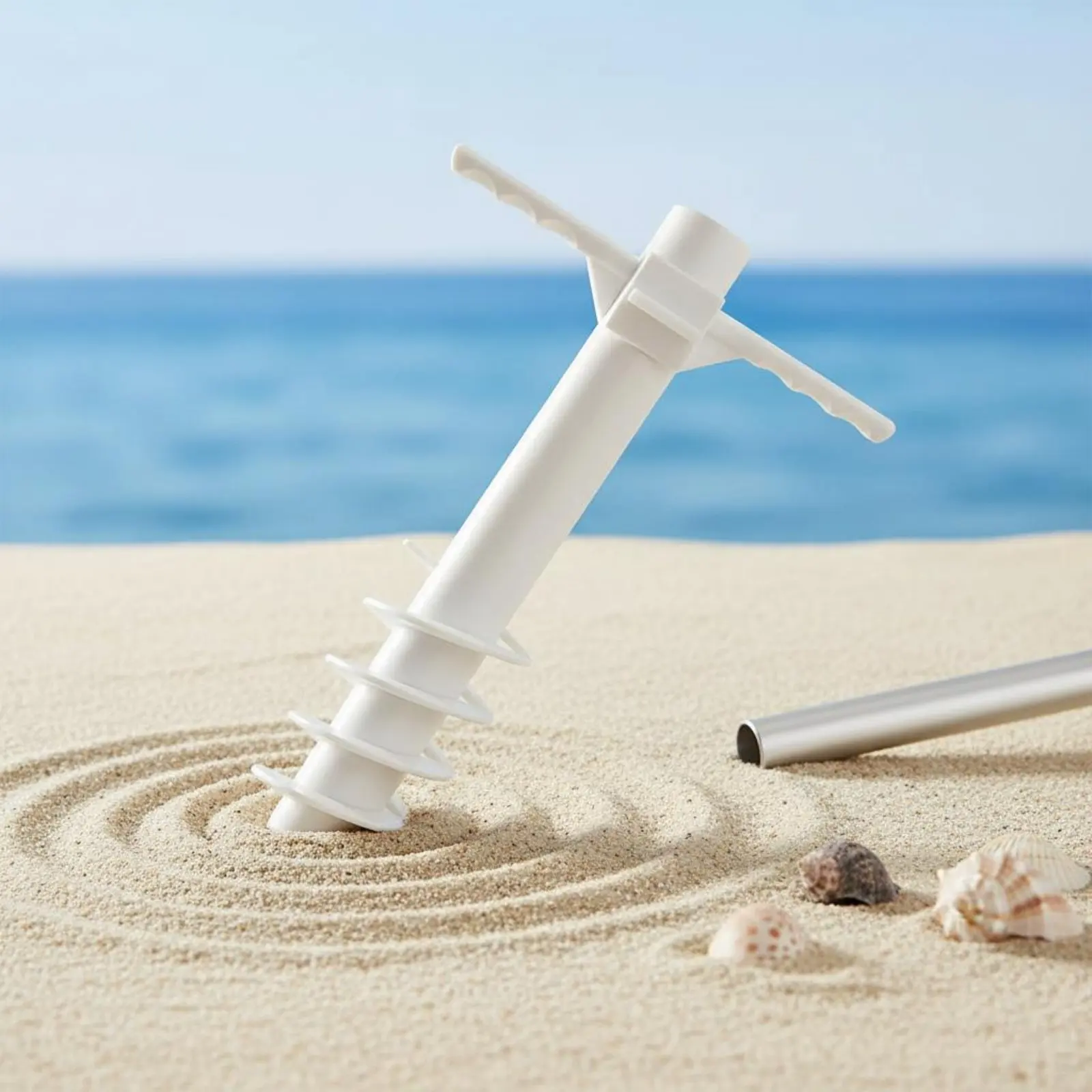 Spiral Sand Anchor Easy to Install Sand Screw Stake Spiral Ground Stake Stable Hold Outdoor Accessory Portable