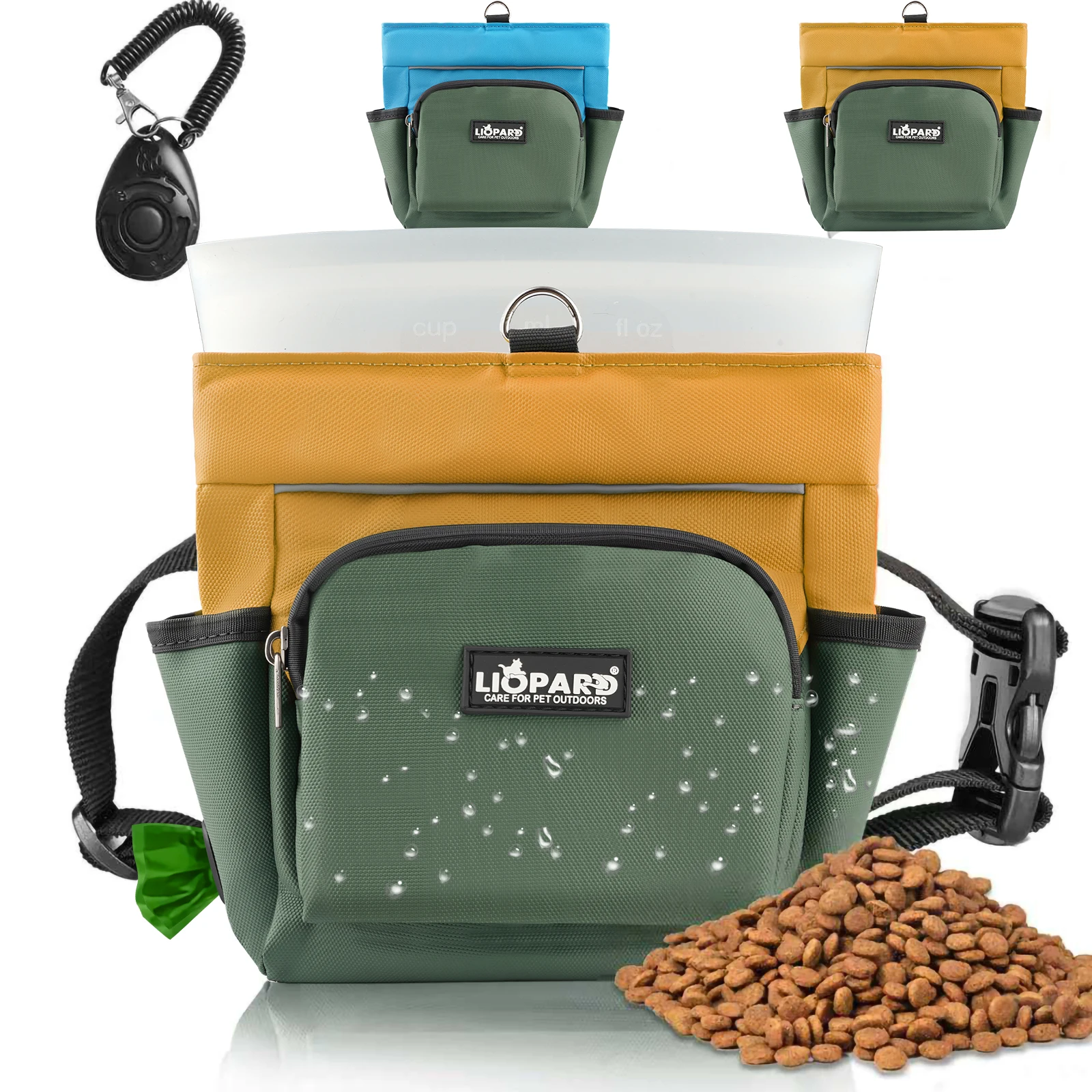 Hot Sale Dog Treat Bag for Training Walking Portable Pet Snack Pouch with Waist Belt Durable Waterproof