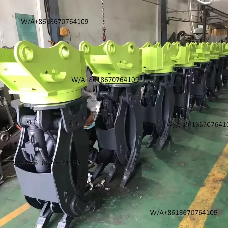 Hot Seller Mini Hydraulic Excavator Wood Shear Grapple Log Processor Attachment with Replaceable Teeth for Timber Log