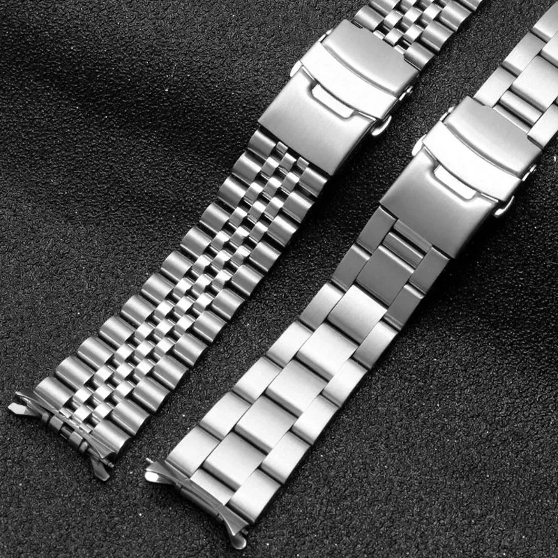 22mm Stainless Steel Strap for Casio Duro MDV-107-1A MDV-106 Marlin Men Diving Curved End Solid Metal Watch Bracelet Band Belt