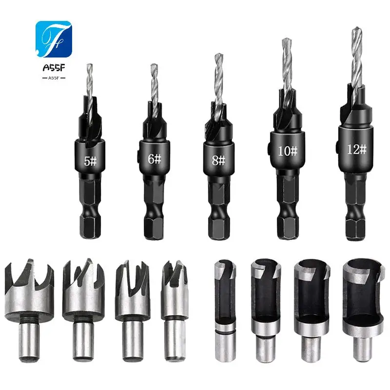 

A55F-Зенковка Деревообрабатывающий набор Набор зенков Набор деревообрабатывающих инструментов для деревообработки, DIY