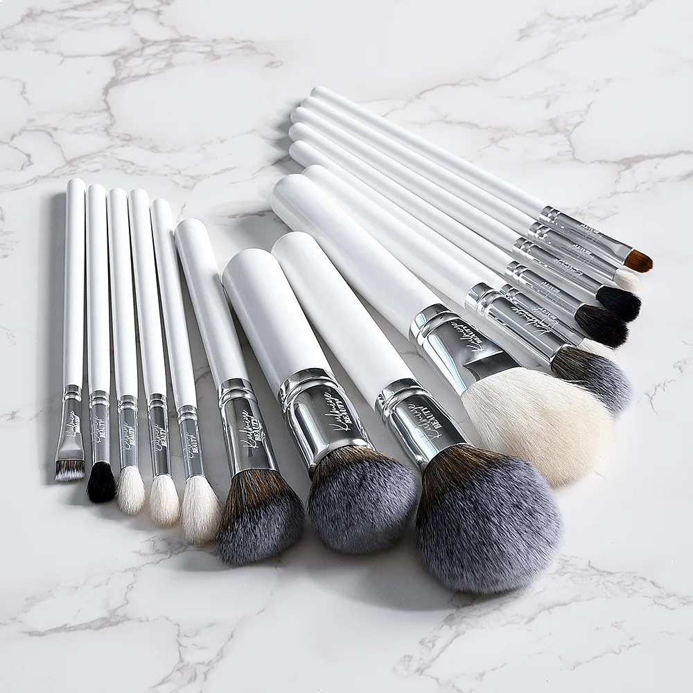 30pcs  Professional TOP White Color Animal Goat Hair Powder Foundation Eyeshadow Cosmetic Makeup Brush Set