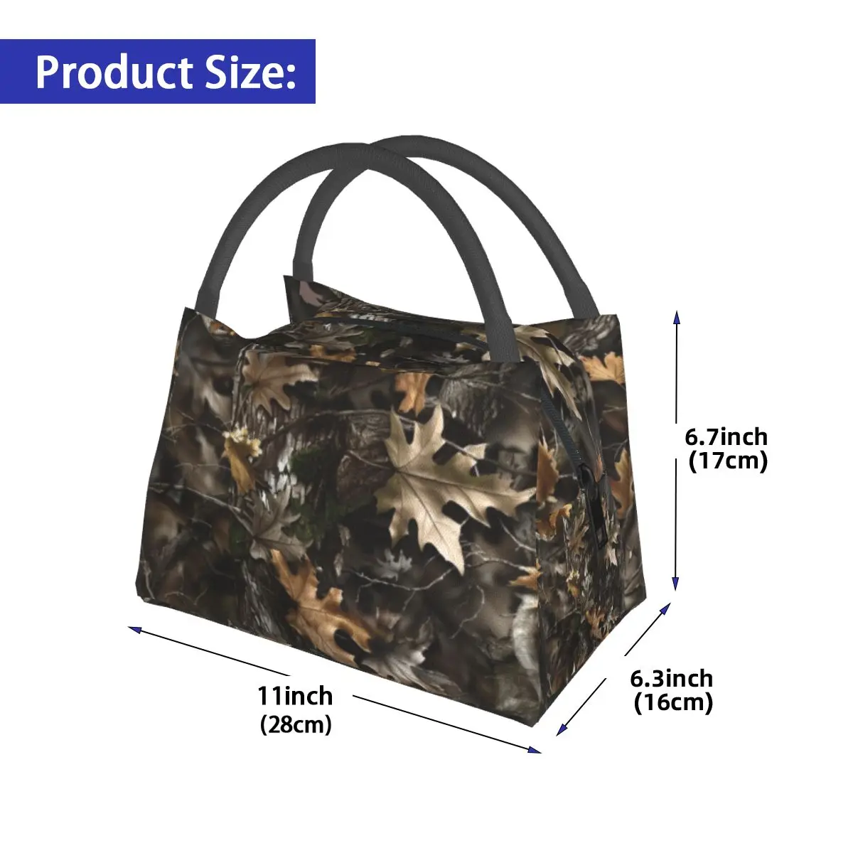 Real Tree Insulated Lunch Bag for School Bento Storage Food Boxes Portable Container Cooler Thermal Lunch Box Tote