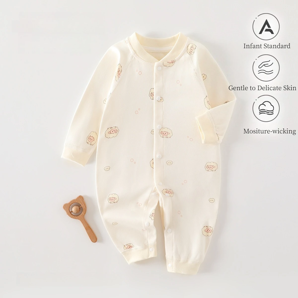 

Детский комбинезон унисекс для весны и осени, легко надеваемый и снимаемый, 0-18 месяцев, из чистого хлопка, влагоотводящий, для нежной кожи малышей