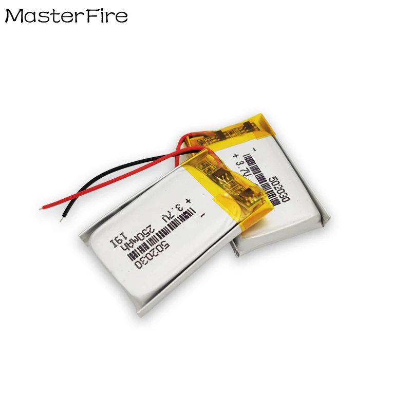 502030 250mah 3.7V Lithium Polymer Battery For Bluetooth Headset Smart Watch LED Light Camera Rechargeable Li-polymer Batteries