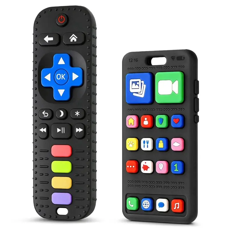 MACH-Baby Teething 3-6 Months, Silicone Phone And Remote Teether Sensory Chew ,Infant Teething Relief