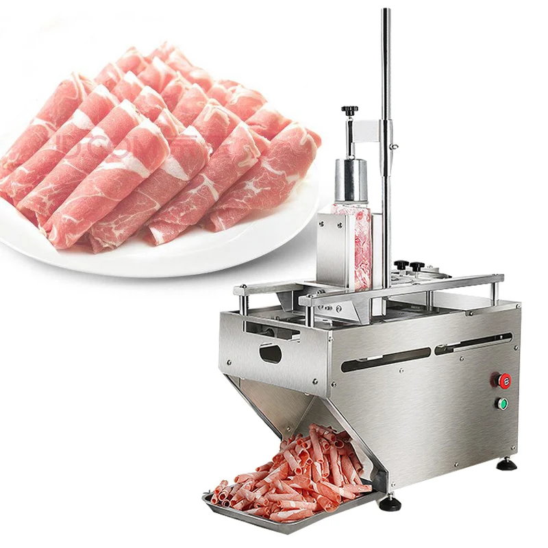 Electric Meat Cutter Automatic Double Cut Mutton Roll Machine Cutting Beef Lamb Roll Machine Kitchen Tools