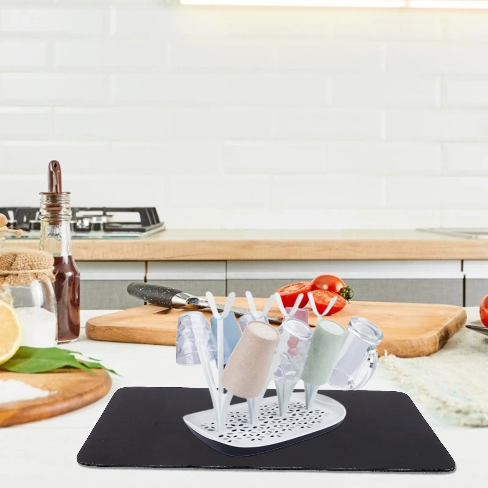 

2pcs Kitchen Diatom Mud Water Absorbent Quick Dry Countertop Rug Non-Slip Dish Drying Pad For Home Hotel Restaurant Use Water