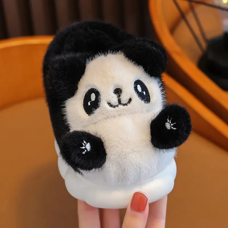 2023 Kids Cotton Shoes Cute Children's Cartoon Panda Slippers Comfortable Warm Boys Girls Indoor Home Fluffy Winter Slippers