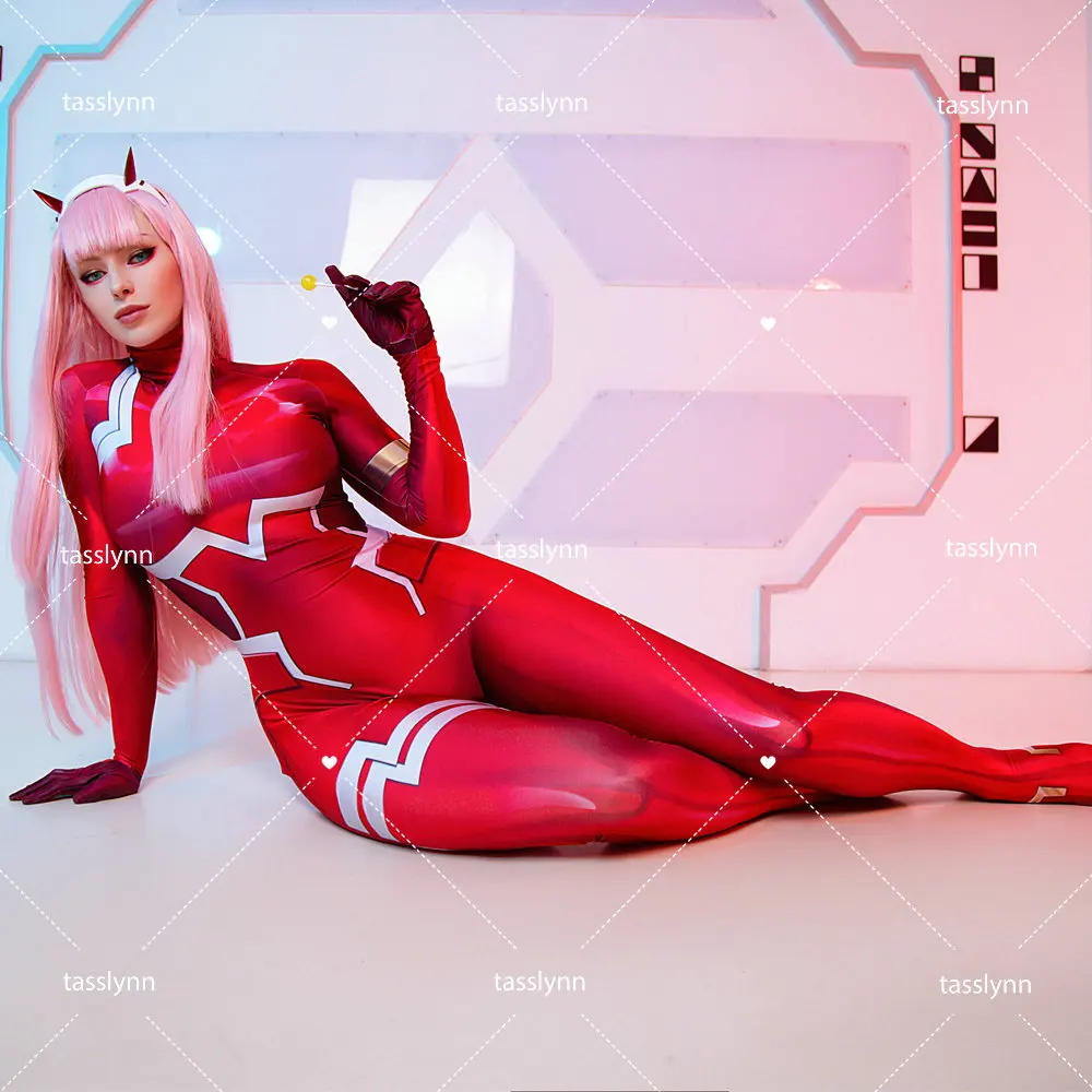 Anime DARLING In The FRANXX ZERO TWO Cosplay Costume  Jumpsuits & Rompers  Spandex  Halloween Costume for Women