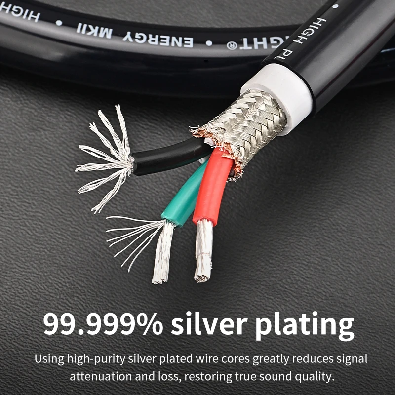 GREY KNIGHT MKII 고출력 OCC 5N 은도금 오디오 HiFi 전원 케이블 벌크 케이블 3*4mm² 코어 PTF 전력 증폭기 필터 케이블