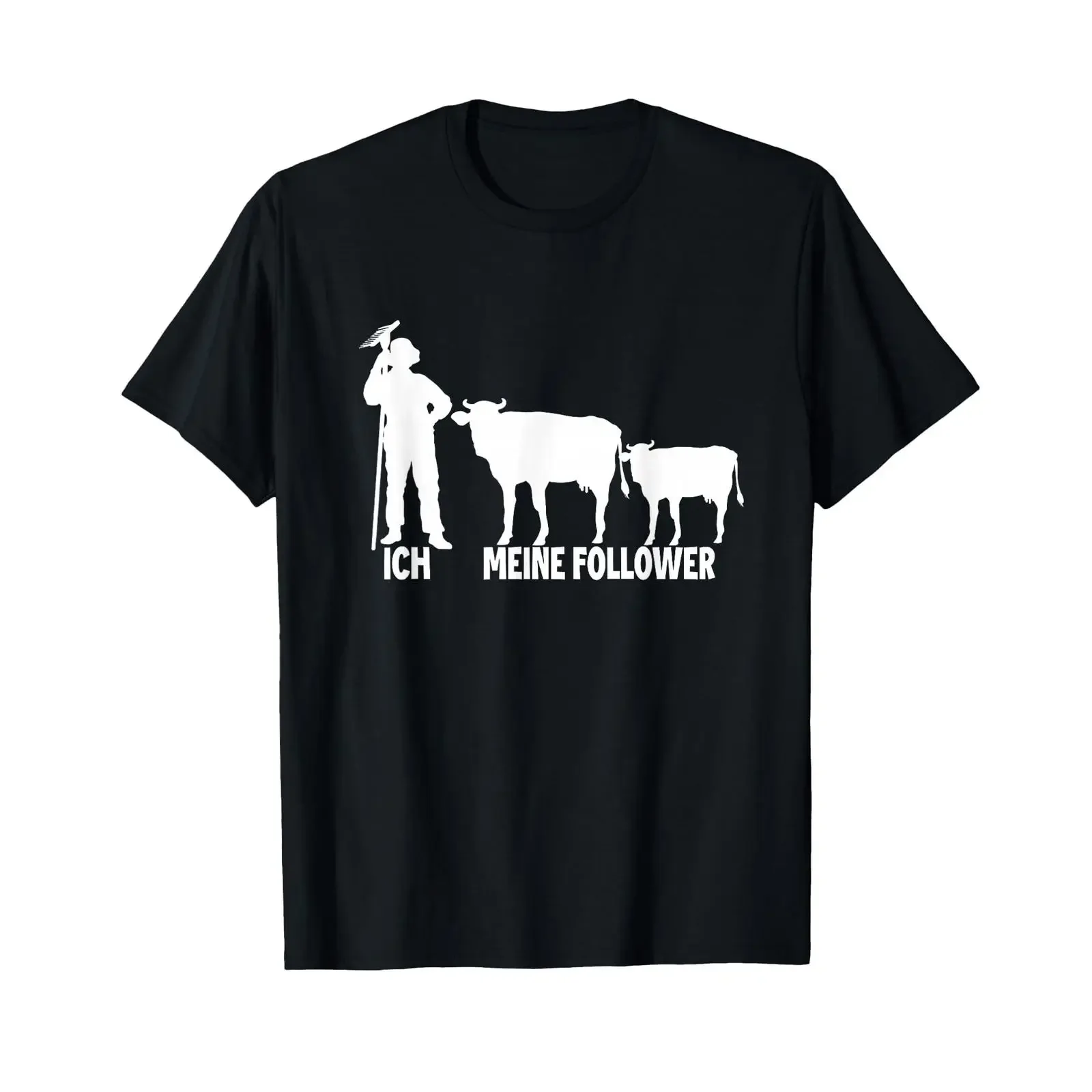Cows Funny Farmer T Shirt with German Text Ich und meine Follower Language black vintage Washed Versatile Breathable Soft