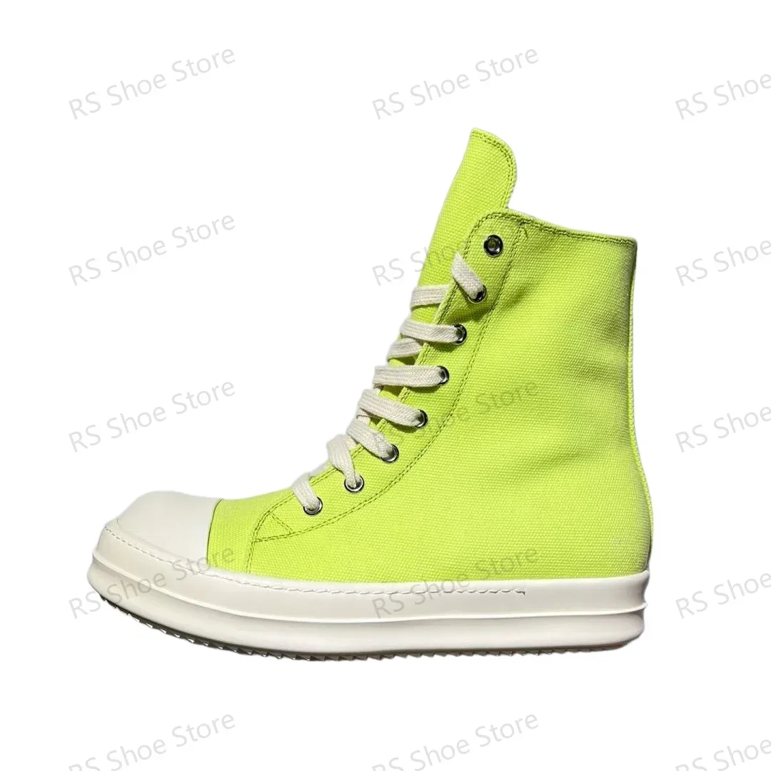 

Ro Classic Fruit Green Canvas High Top Shoe Luxury Designer Shoes Men Sneaker Boot Zipper Women Ankle Boots Casual Sneakers