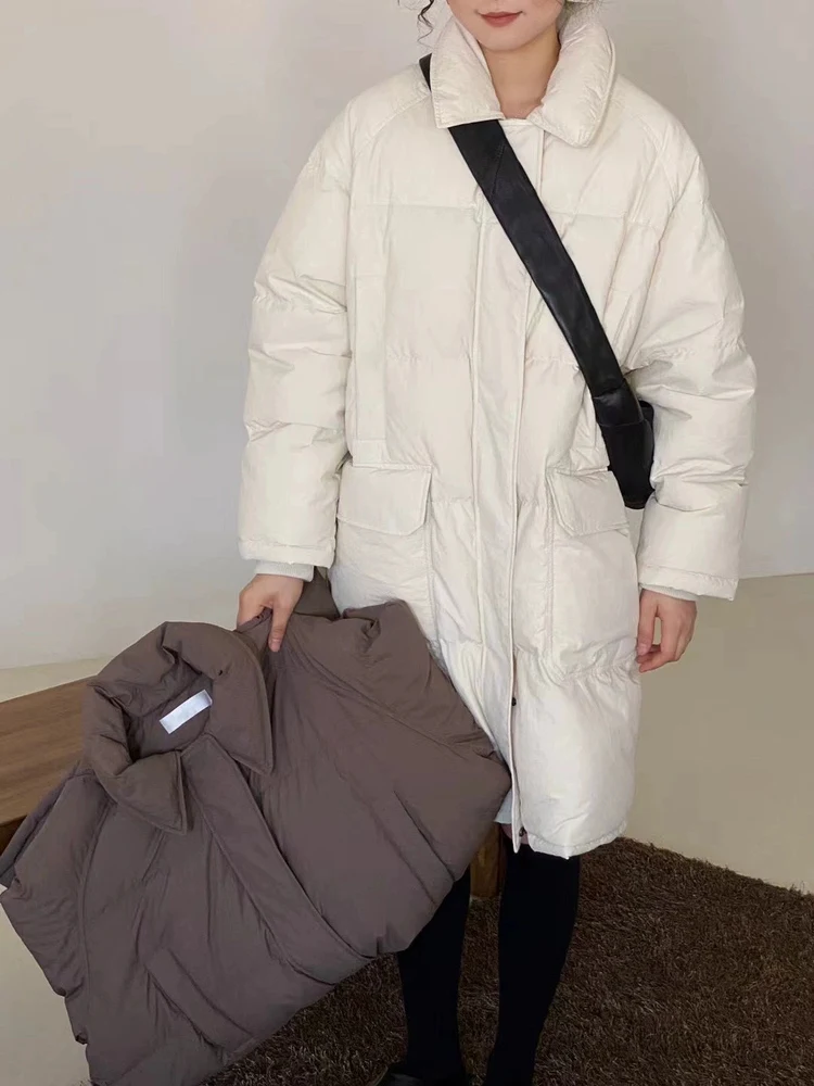 كوي جدا دونغدا بوابة المرأة منتصف طول أسفل Jaet الخبز Sle كيت بسيط Sle ملابس خارجية دافئة طويلة Sve سستة #2