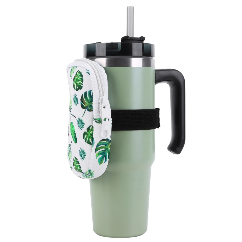 Water Bottle Pouch Printing Handheld Caddy Holder Bag For Stanley Tumblers 20/30/40oz Mugs Portable Storage Bag Gym Accessories