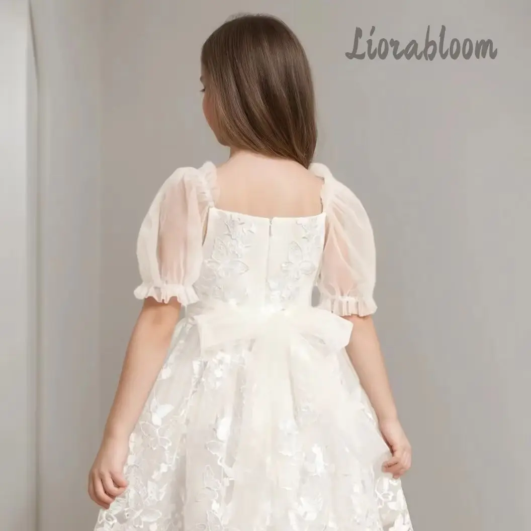 Abito Formale su Misura per Ragazze, Vestito in Pizzo a Mezza Manica, Abbigliamento Formale per Ragazze, Abito da Cerimonia per Donne, Vestito da Sposa