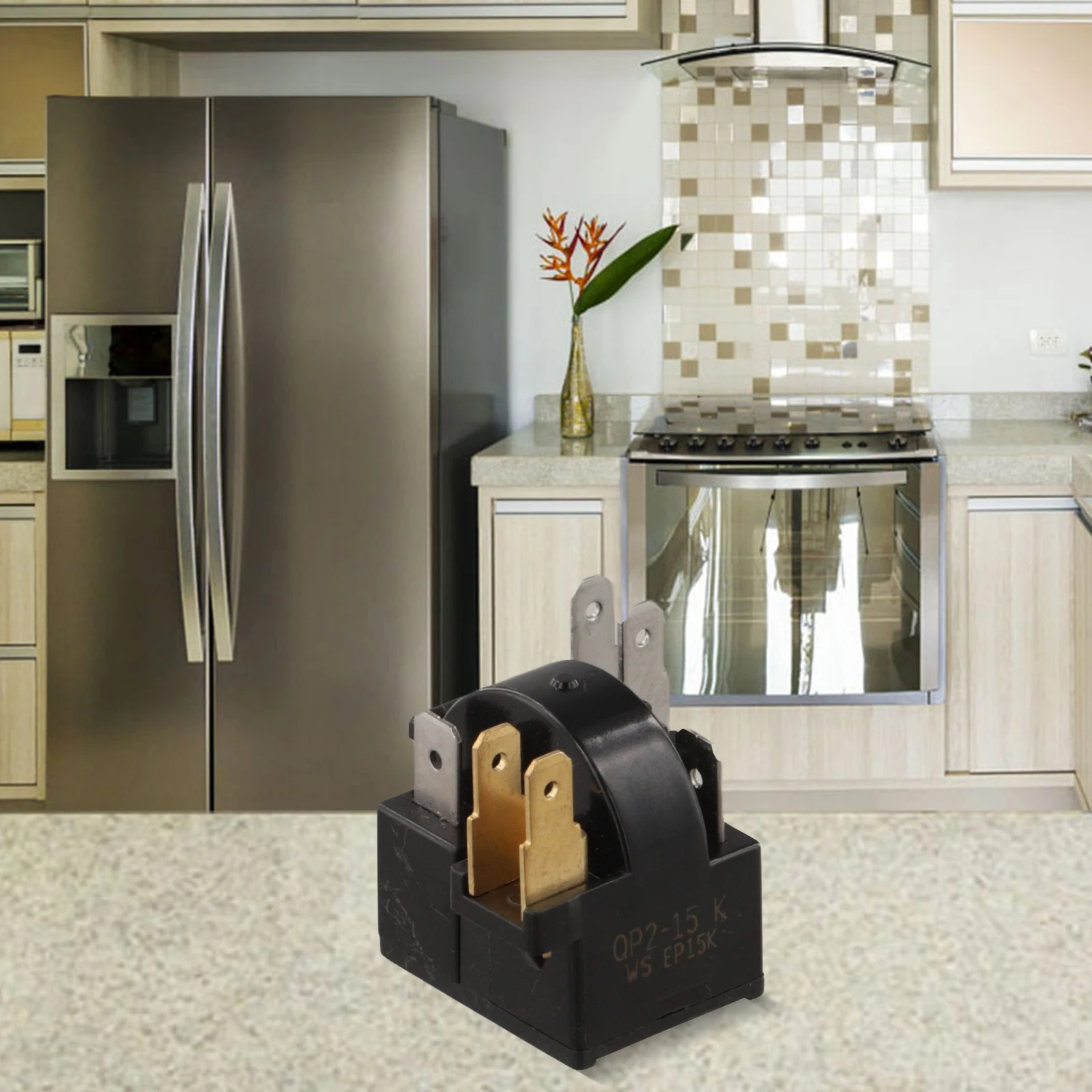 Refrigerator Starter Relay 6Pin QP2-15H with Overload Protection Suitable for Home and Commercial Refrigerator Repairs