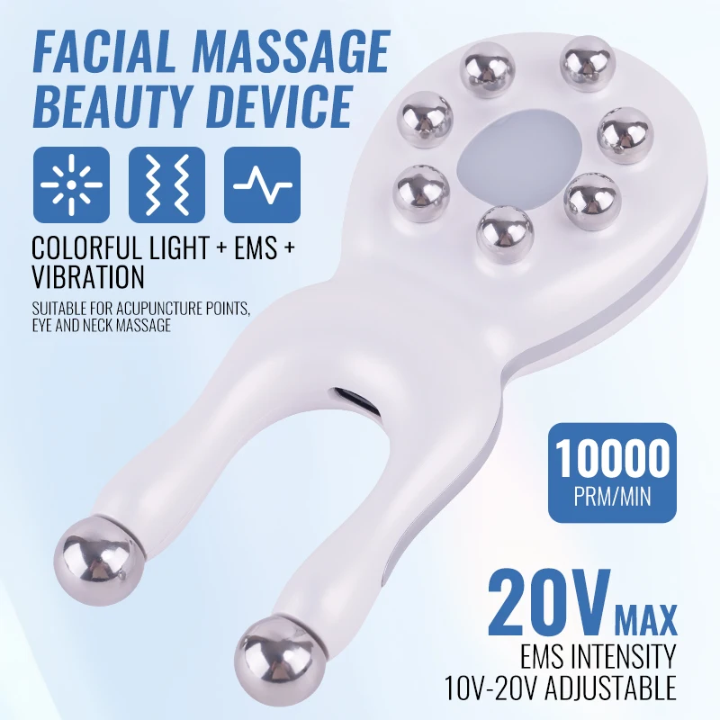 

Facial Massage BeautyDevice withUSB Charging 9 Alloy Massage Balls for Wrinkle Reduction Facial Tightening and Lift Firming Skin