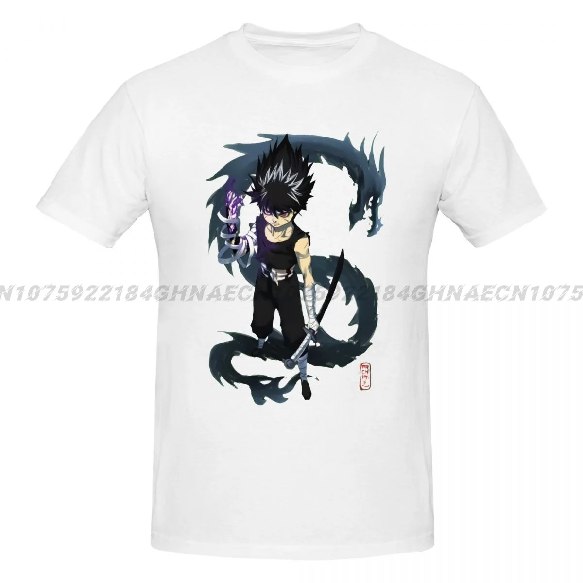 تي شيرت رجالي يو هاكوشو برقبة دائرية ، تي شيرت مطبوع على الموضة الرائعة ، قمم كبيرة الحجم ، ملابس قصيرة الأكمام ، فكرة تي شيرت ، هدية