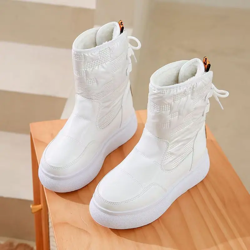 

Женские уличные зимние ботинки 2026, высококачественная нескользящая теплая повседневная хлопковая обувь на меховой подкладке на толстой подошве с утолщенным ворсом