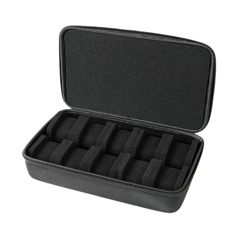 Protective Watch Travel Pouches Portable For Men 10 Slots Organizers With Cushioned Interiors Secure Zipperes Closure