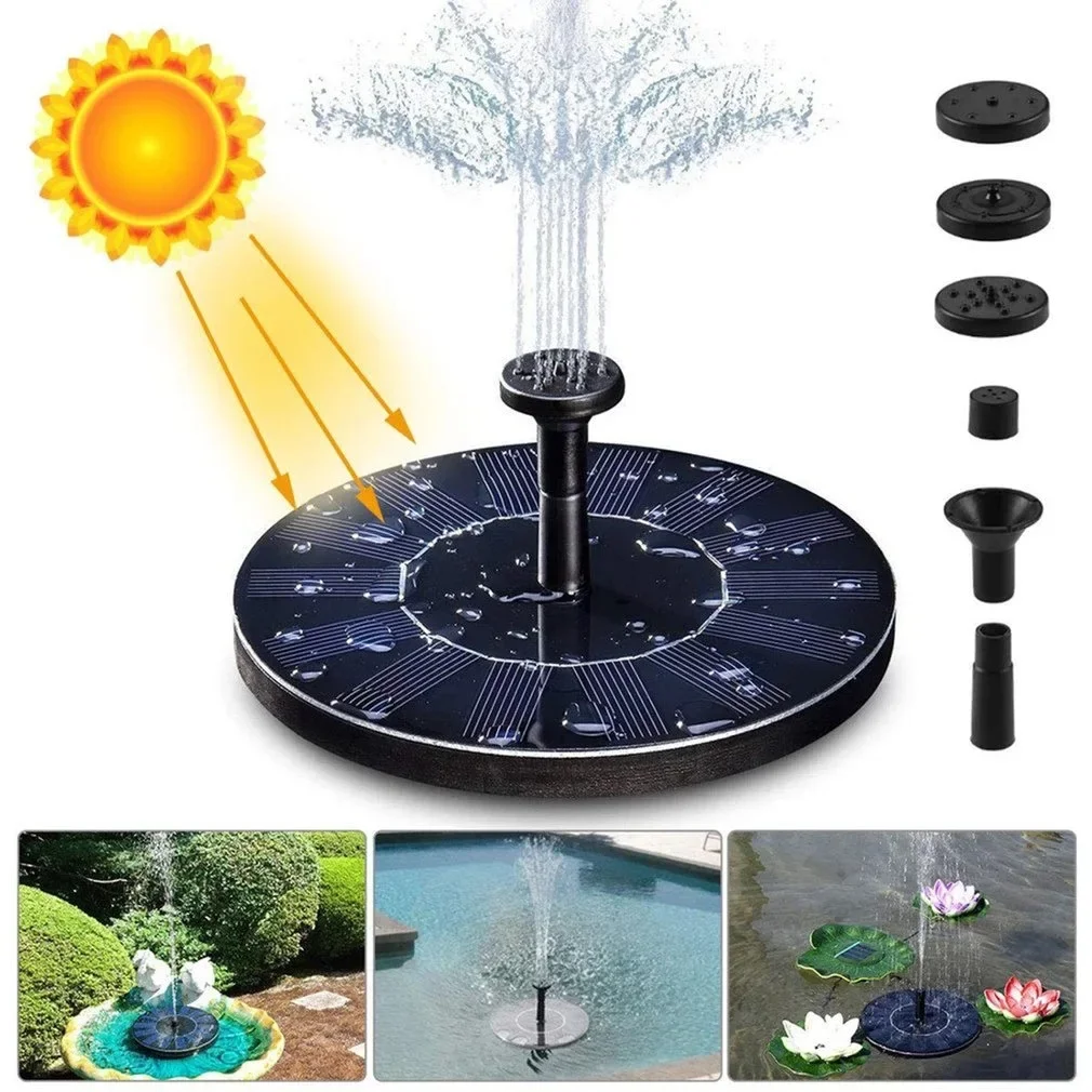 Outdoor Waterproof 7V,1.4W Solar Floating Water Fountain for Garden Pool Landscape