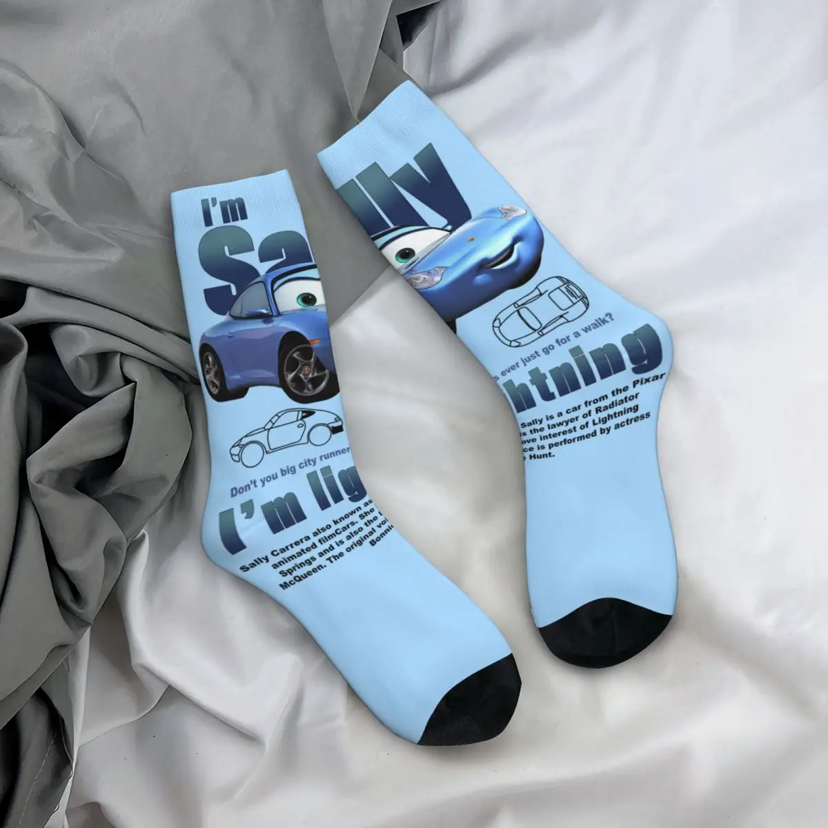 Cars Sally Carerra Socks Men's Women's Lightning Mcqueen Socks Novelty Spring Summer Autumn Winter Middle Tube Socks Gifts