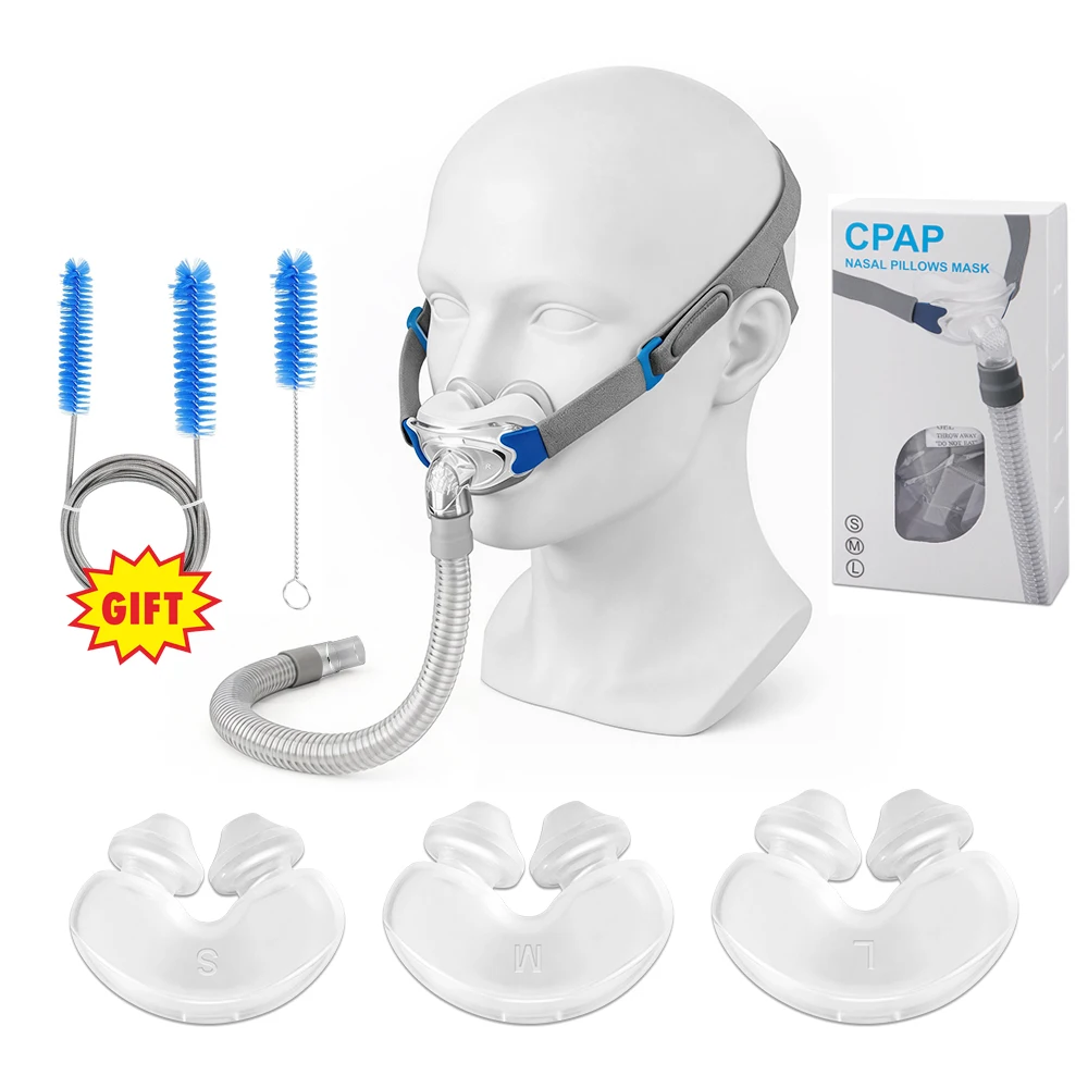 

Назальная маска CPAP с подушечками, включая раму, головной ремень и носовые подушечки (маленькие, средние, большие), легкая, для аппаратов CPAP и BiPAP.
