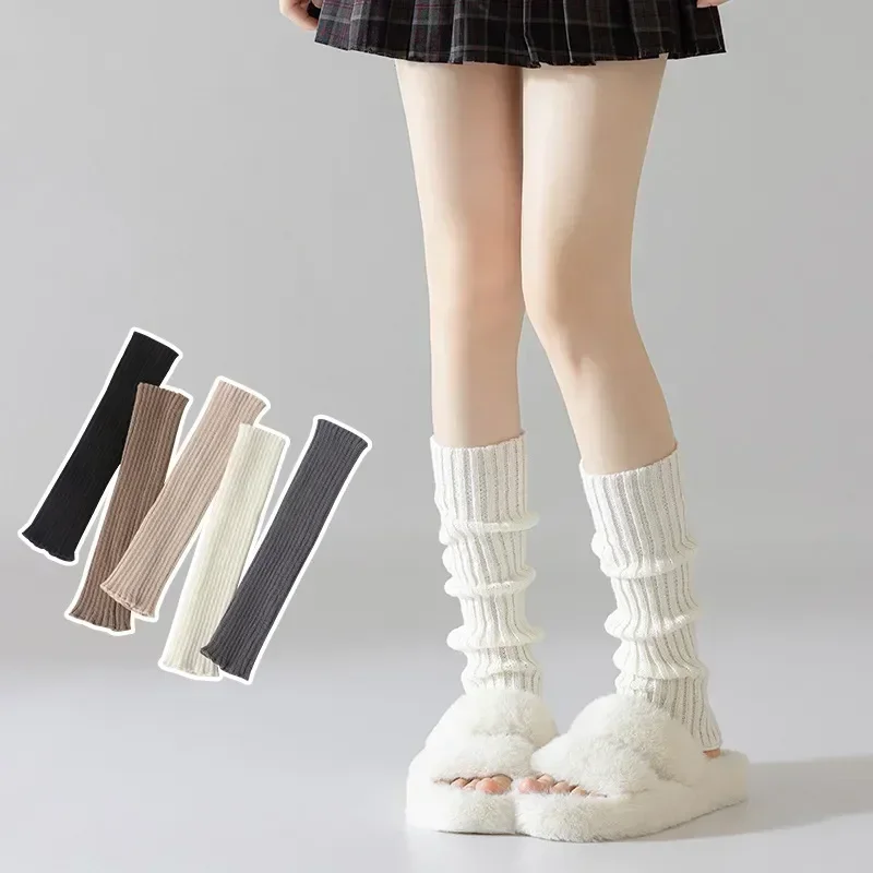Autumn Winter Knee Warm Style Preppy Women's Trendy Casual Long Quality Socks Warmers High Comfort Leg For Leggings