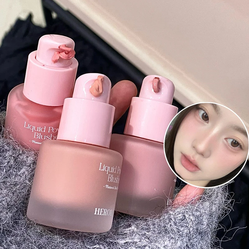 HERORANGE Liquid Blush Cheek Waterproof Lasting Brightening Natural Matte Rouge Contouring Low Saturated Blusher Korean Makeup view 4