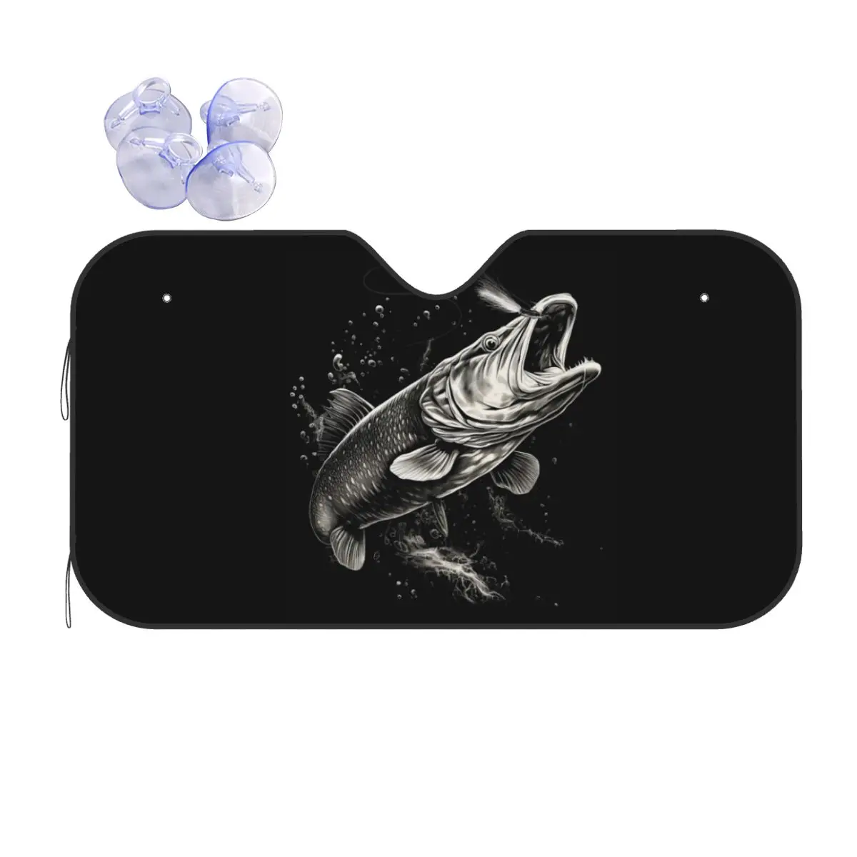 

Fishing Lover Pike Fish Design Sunshade Windscreen Car Front Windshield Window Sun Visor Accessories Covers