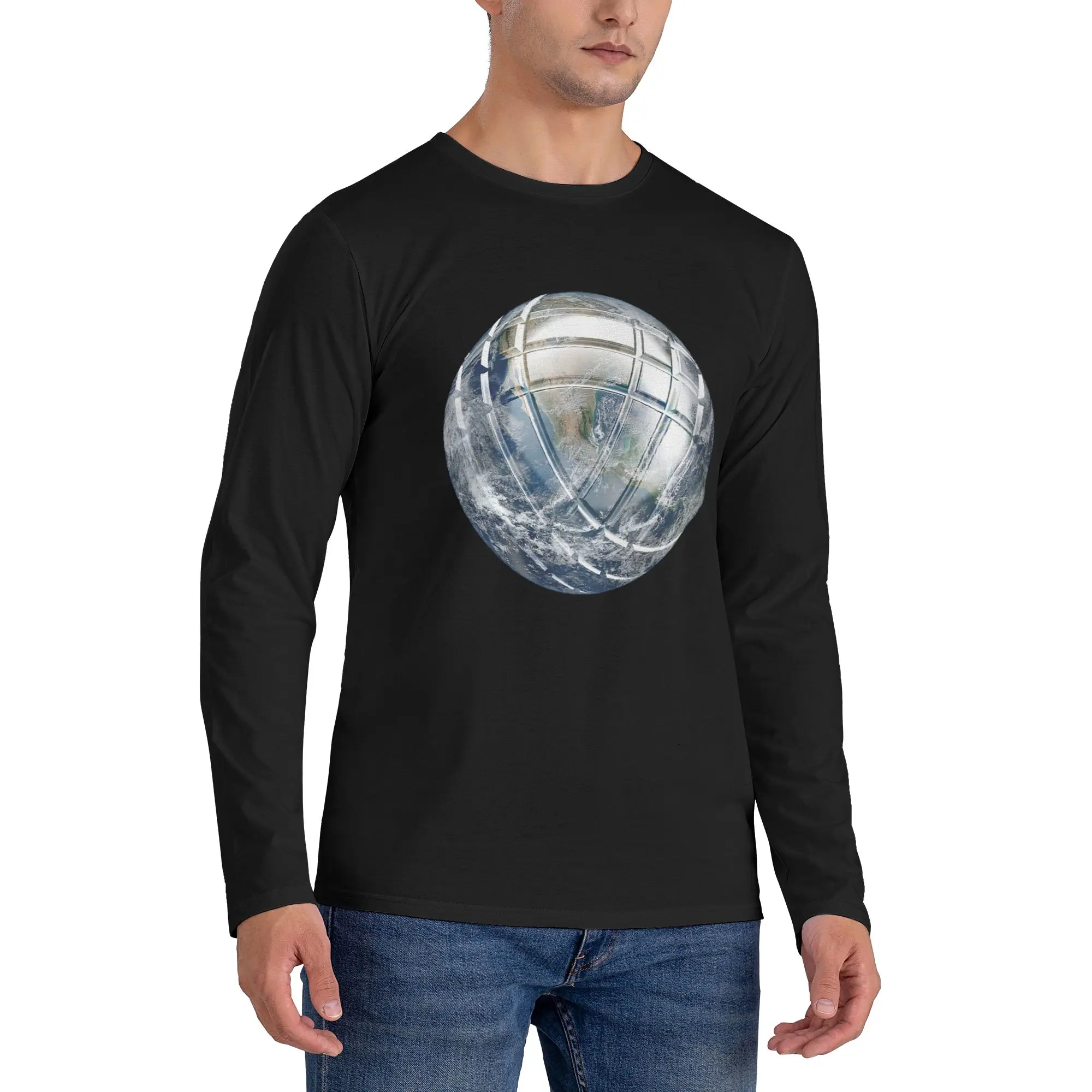 

Petanque Men's Long Sleeved T-shirt Breathable Round Neck T shirts Spring and Autumn Men tops